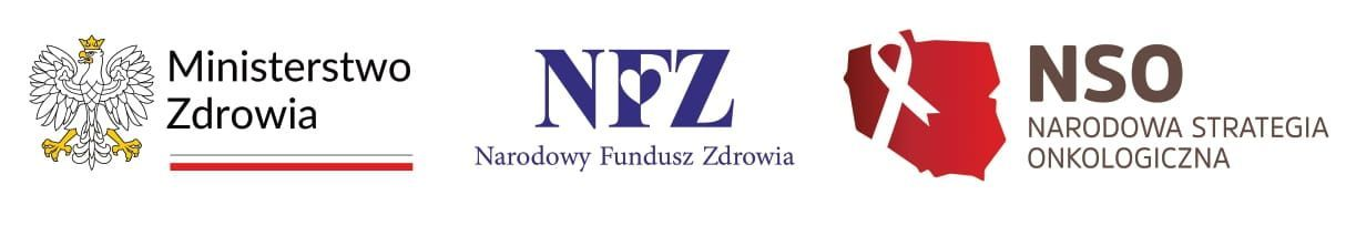 Loga: Ministerstwa Zdrowia, Narodowego Funduszu Zdrowia, Narodowej Strategii Onkologicznej