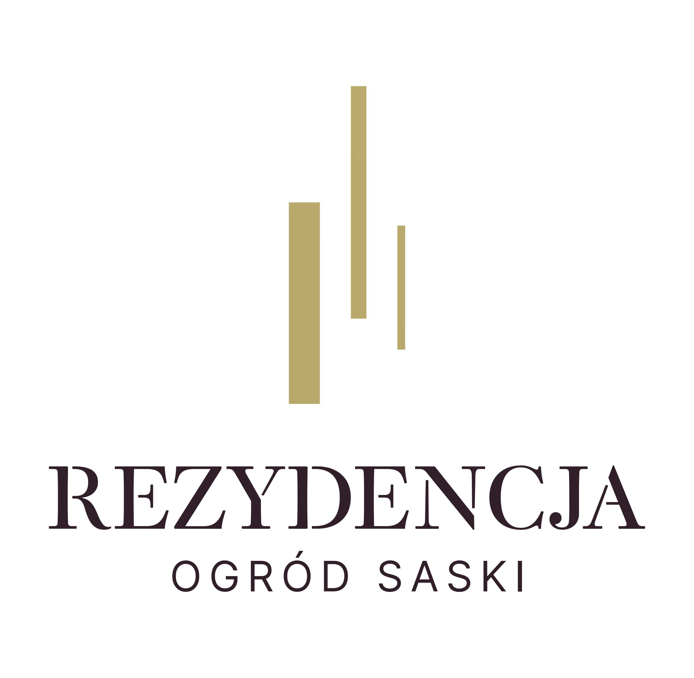 logo inwestycji firmy Duna z zapisem "Rezydencja OGRÓD SASKI"